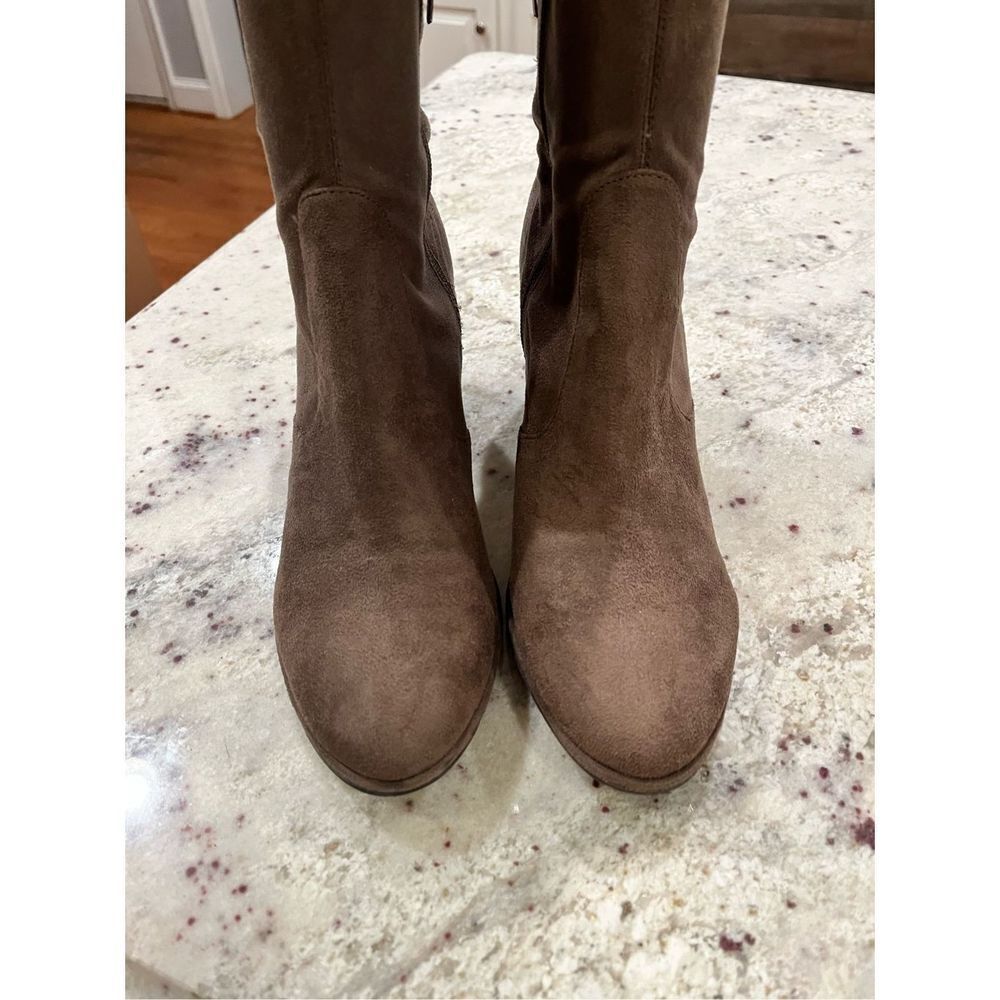 Marc Fisher Brown Faux Suede Cuff Tie Knee Boots sz 29 EUC - Picture 5 of 9
